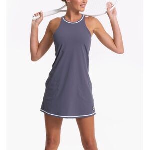 VUORI Volley Dress Women's Performance Dress Blue Grey in Azure BreatheInterlock